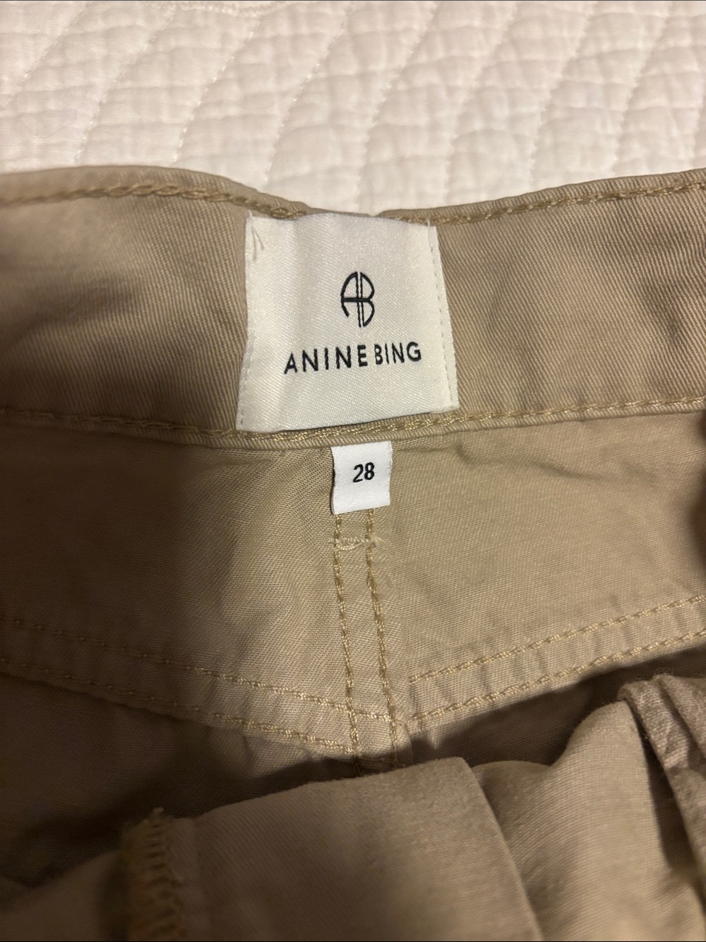 NWT Anine Bing Briley high rise Wide-Leg pants in Tan 28 - Picture 7 of 14
